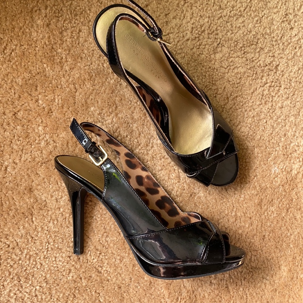 Black Open Toe Heels